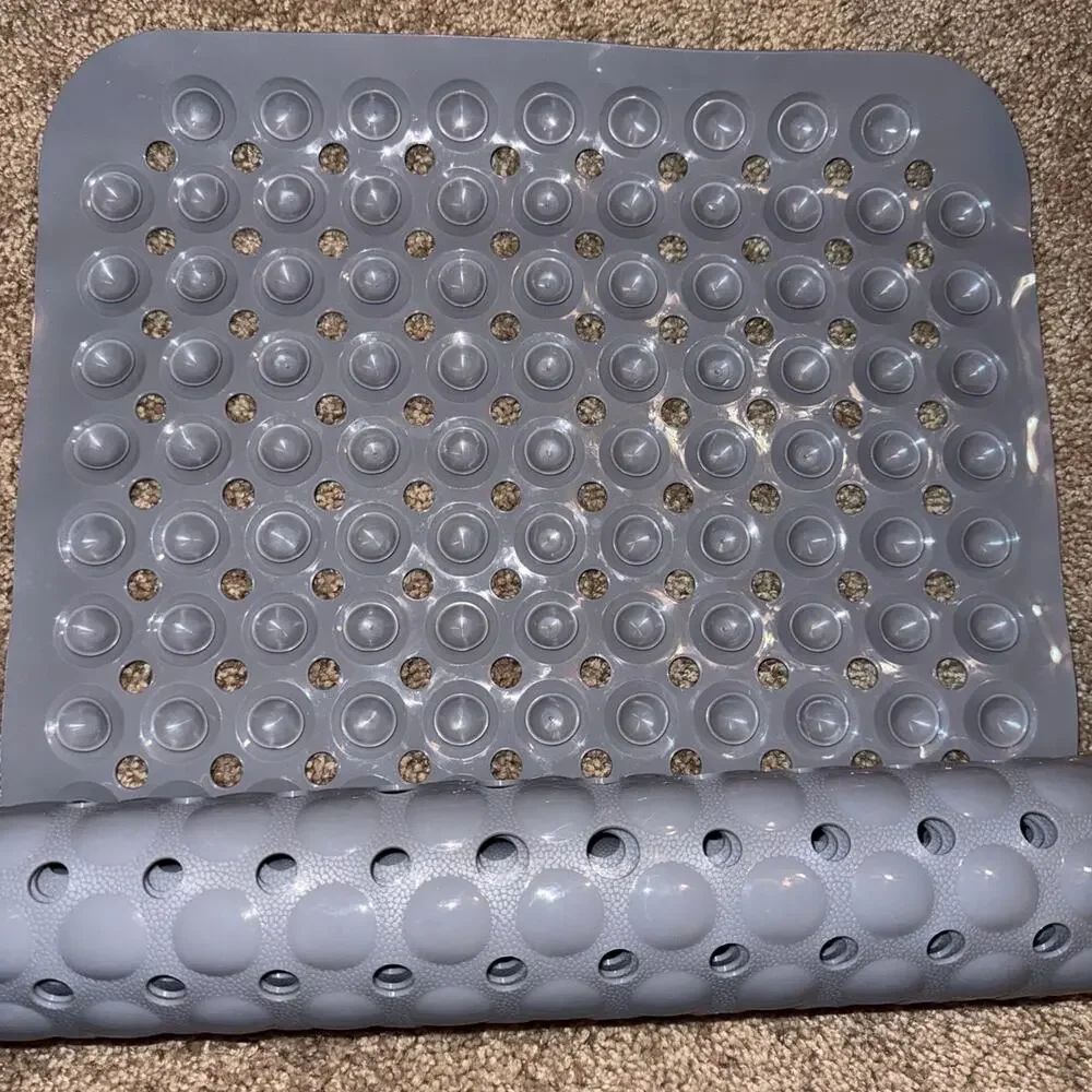 Extra Long Non Slip Bathtub Shower suction Mat Anti Slip Grey approx 40 X 16